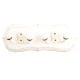 White Cream Double Loop Ceramic Iron Wooden Hooks